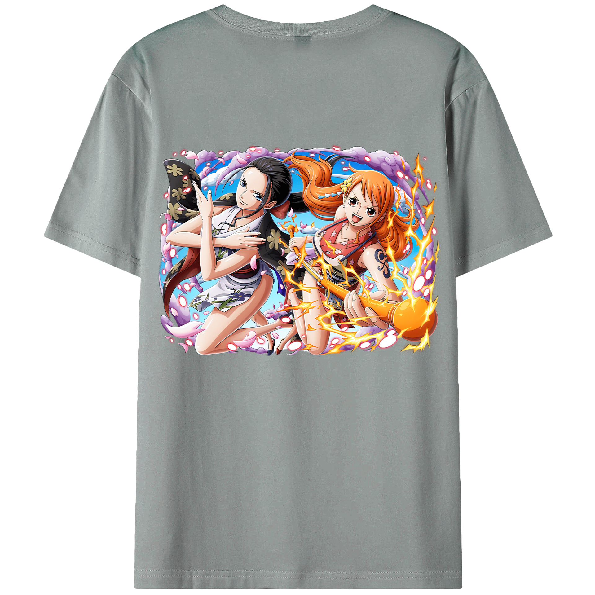 （画像用） ワンピース ナミ ONE PIECE Nami 綿100％ メンズ半袖Tシャツ（バックプリント） 通気性